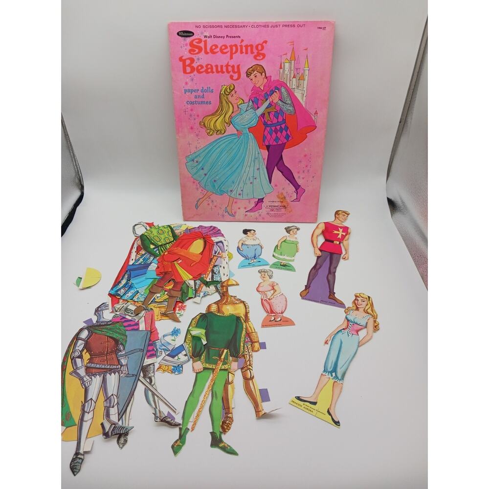 Vintage 1970 Walt Disney Sleeping Beauty Paper Dolls Whitman